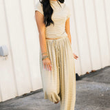 Long Weekend Stripe Top | Yellow Gray