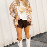 Lace Trim Short | Chocolate