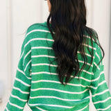 Cabana Stripe Piper Cardigan | Kelly Green