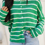 Cabana Stripe Piper Cardigan | Kelly Green