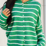 Cabana Stripe Piper Cardigan | Kelly Green