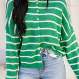 Cabana Stripe Piper Cardigan | Kelly Green