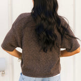 Anika Pointelle Cardigan | Brown