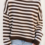 Fallon Stripe Sweater | Chocolate
