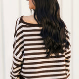 Fallon Stripe Sweater | Chocolate