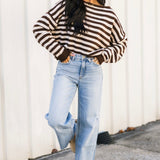 Fallon Stripe Sweater | Chocolate