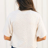 Anika Pointelle Cardigan | Oatmeal