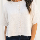 Anika Pointelle Cardigan | Oatmeal