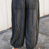 Mineral Wash Barrel Pant | Black