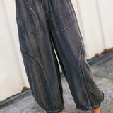 Mineral Wash Barrel Pant | Black