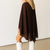 So Chic Romper W Cape | Chocolate