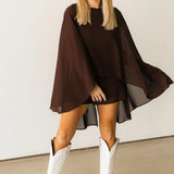 So Chic Romper W Cape | Chocolate