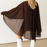 So Chic Romper W Cape | Chocolate