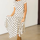 Brunch Babe Polka Dot Top | Cream