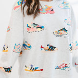 Grey Neon Sneaker Sweatshirt | Queen Of Sparkles