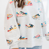 Grey Neon Sneaker Sweatshirt | Queen Of Sparkles