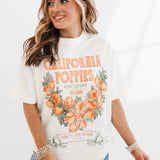 Harvest Vintage Wash Tee  California Poppies