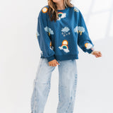 Navy Rainbow Raincloud Sun Sweatshirt | Queen Of Sparkles