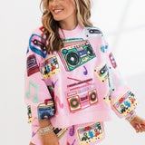 Pink Vintage Cassettes Sweatshirt | Queen Of Sparkles