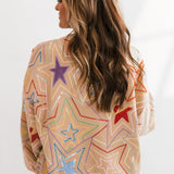 Tan Multi Star Sweatshirt | Queen Of Sparkles