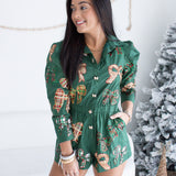 Green Plaid Bow Romper