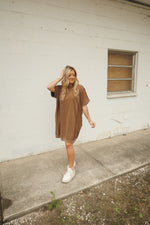 WASHED TERRY KNIT TSHIRT DRESS | COCO