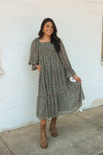 JUST MAYBE FLORAL MIDI | SAGE