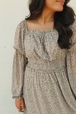 GOODBYE STREET FLORAL MIDI | TAUPE