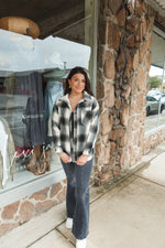 OVERSIZED PLAID SHACKET | BLACK