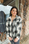 OVERSIZED PLAID SHACKET | BLACK