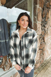 OVERSIZED PLAID SHACKET | BLACK