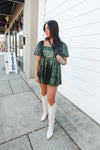 SPARKLE BABYDOLL ROMPER | GREEN