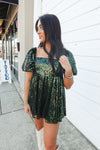 SPARKLE BABYDOLL ROMPER | GREEN