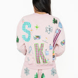Pink 'Ski' Icon Sweatshirt | Queen Of Sparkles