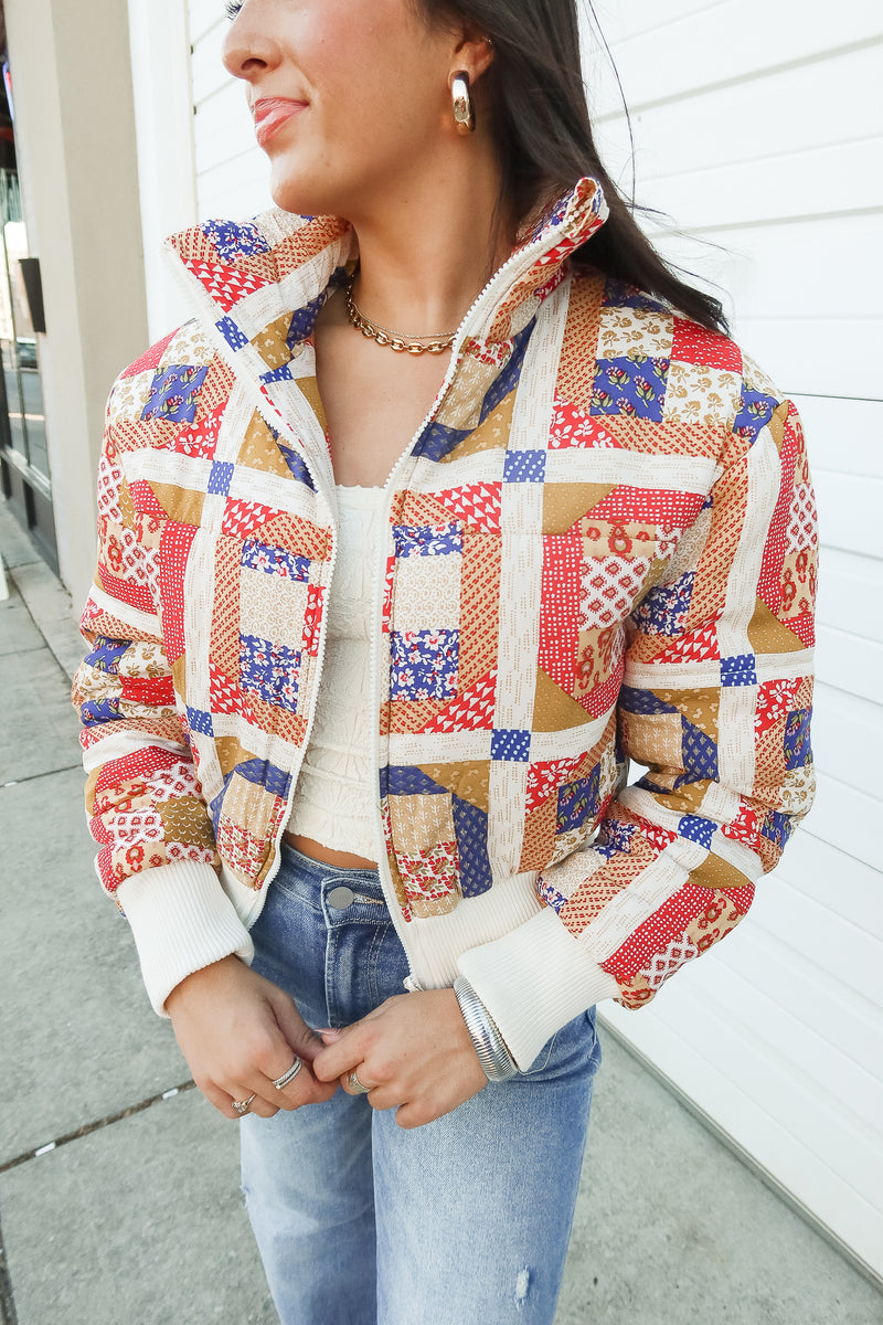 PATCHWORK JACKET | RED NAVY MULTI