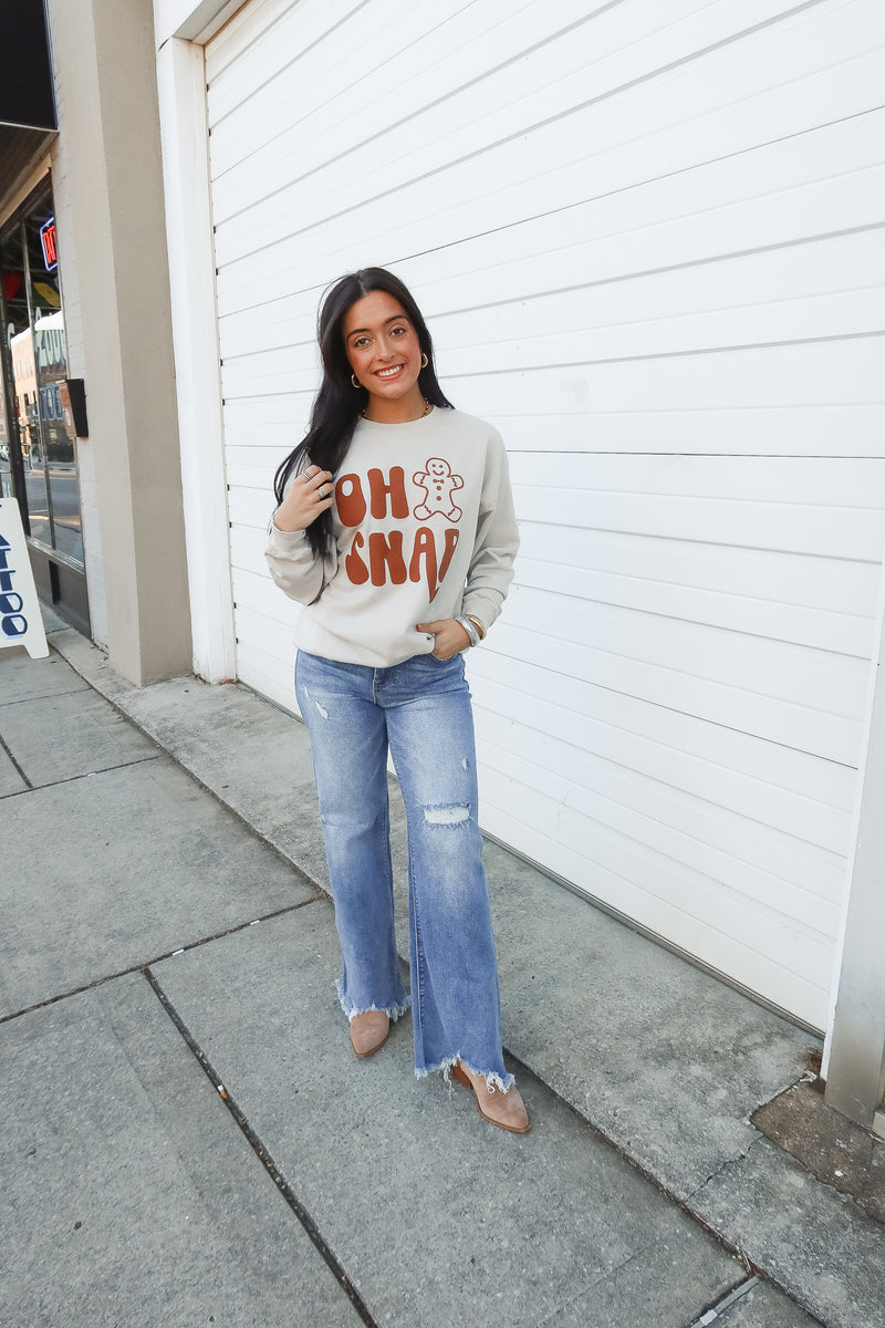 OH SNAP CREW NECK | MOCHA PUFF