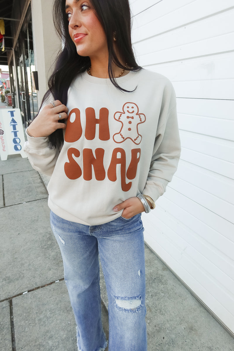 OH SNAP CREW NECK | MOCHA PUFF