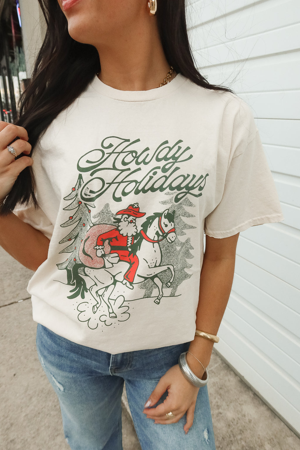 HOWDY HOLIDAYS THRIFTED TEE