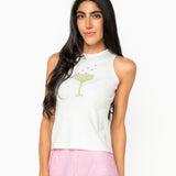 White Polka Dot Champagne Glass Tank | Queen Of Sparkles