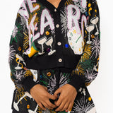 Black 'New Years' Icon Button Up Cardigan | Queen Of Sparkles