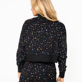Black Multi Rhinestone Jewel Henley Short | Queen Of Sparkles