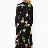 Black Hands Holding Cocktail Glasses Midi Skirt | Queen Of Sparkles