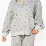 Grey Rhinestone Sweat Pant | Queen Of Sparkles