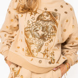 Tank & Gold Polka Dot QOS Card Mock Neck Sweatshirt | Queen Of Sparkles