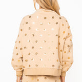 Tank & Gold Polka Dot QOS Card Mock Neck Sweatshirt | Queen Of Sparkles