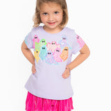 KIDS Lavender Multi Gingham Ghost Patch Tee | Queen Of Sparkles