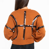 Brown & Black Basketball Button Up Cardigan | Queen Of Sparkles