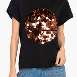 Black Pailette Basketball Tee | Queen Of Sparkles