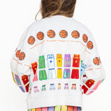 Grey Multi Basketball Icon Sweatshirt | Queen Of Sparkles