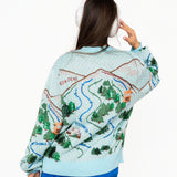Blue Polka Dot Skier Village Button Up Cardigan | Queen Of Sparkles